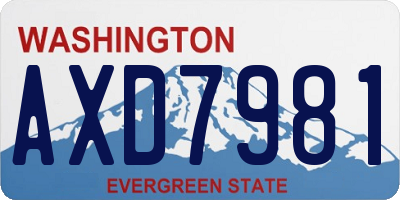 WA license plate AXD7981