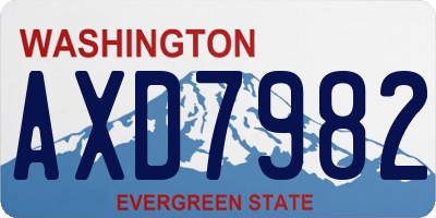 WA license plate AXD7982