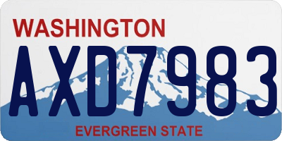 WA license plate AXD7983