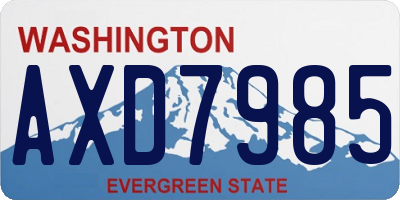 WA license plate AXD7985