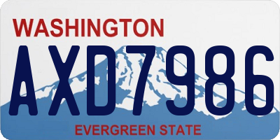 WA license plate AXD7986