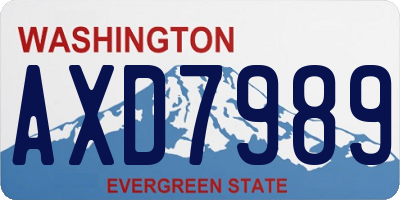 WA license plate AXD7989