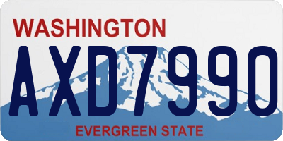 WA license plate AXD7990