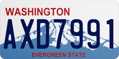 WA license plate AXD7991