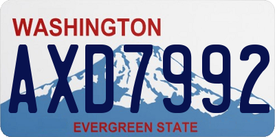 WA license plate AXD7992