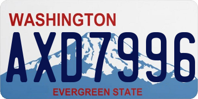 WA license plate AXD7996