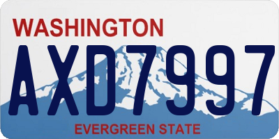 WA license plate AXD7997