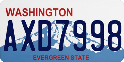 WA license plate AXD7998