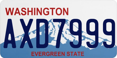 WA license plate AXD7999
