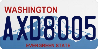 WA license plate AXD8005