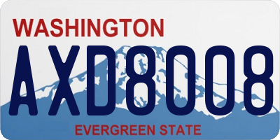 WA license plate AXD8008
