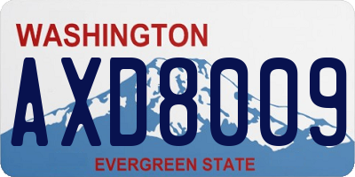WA license plate AXD8009