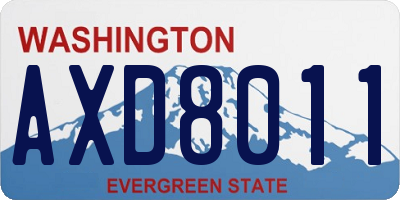 WA license plate AXD8011