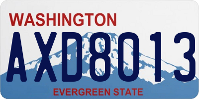 WA license plate AXD8013