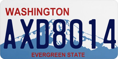 WA license plate AXD8014