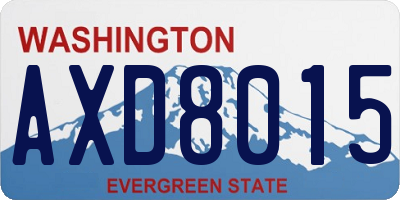 WA license plate AXD8015