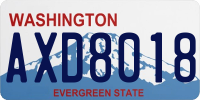 WA license plate AXD8018