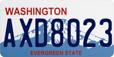 WA license plate AXD8023