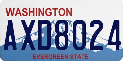 WA license plate AXD8024