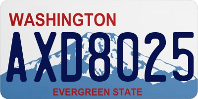 WA license plate AXD8025