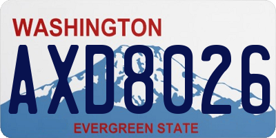 WA license plate AXD8026