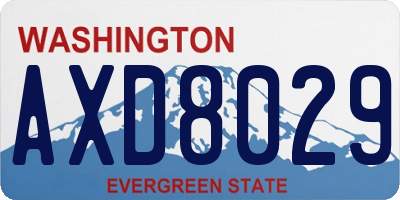 WA license plate AXD8029