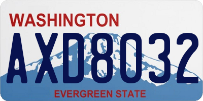 WA license plate AXD8032