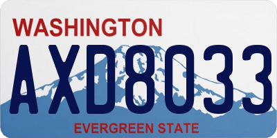 WA license plate AXD8033
