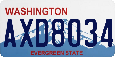 WA license plate AXD8034