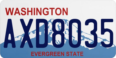 WA license plate AXD8035