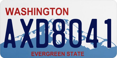 WA license plate AXD8041