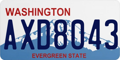 WA license plate AXD8043