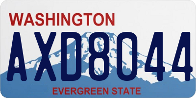 WA license plate AXD8044