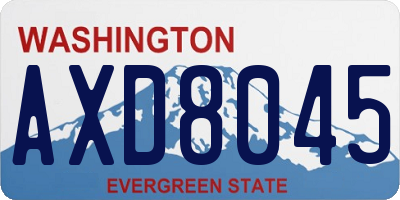 WA license plate AXD8045