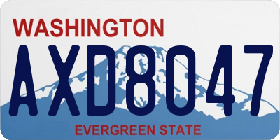 WA license plate AXD8047
