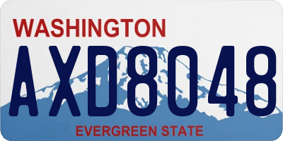 WA license plate AXD8048
