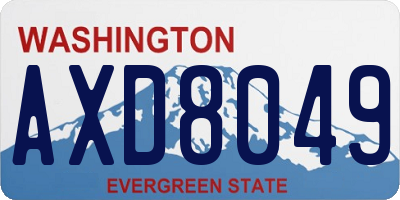 WA license plate AXD8049