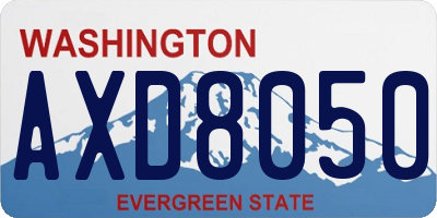 WA license plate AXD8050
