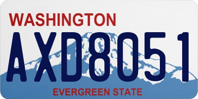 WA license plate AXD8051