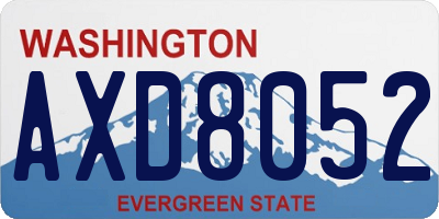 WA license plate AXD8052