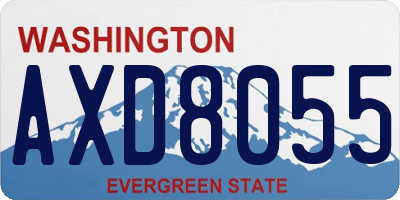 WA license plate AXD8055