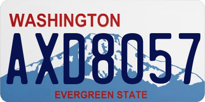 WA license plate AXD8057