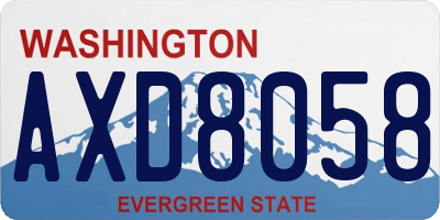 WA license plate AXD8058