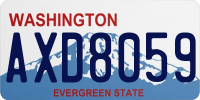 WA license plate AXD8059