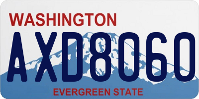 WA license plate AXD8060