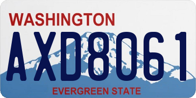 WA license plate AXD8061
