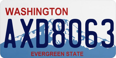 WA license plate AXD8063