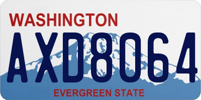 WA license plate AXD8064