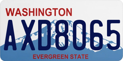WA license plate AXD8065