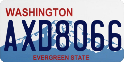 WA license plate AXD8066